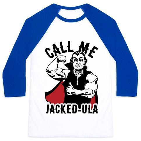Virgin Teez  Baseball Tee Unisex Classic Baseball Tee / x-small / White/Blue CALL ME JACKED-ULA UNISEX CLASSIC BASEBALL TEE