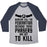 Virgin Teez  Baseball Tee Unisex Tri-Blend Baseball Tee / small / Athletic Gray / Navy CALL THE FEDERATION BECAUSE THESE PHASERS ARE SET TO KILL UNISEX TRI-BLEND BASEBALL TEE