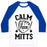 Virgin Teez  Baseball Tee Unisex Classic Baseball Tee / x-small / White/Blue CALM YOUR MITTS UNISEX CLASSIC BASEBALL TEE