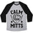 Virgin Teez  Baseball Tee Unisex Tri-Blend Baseball Tee / small / Athletic Gray / Black CALM YOUR MITTS UNISEX TRI-BLEND BASEBALL TEE
