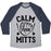 Virgin Teez  Baseball Tee Unisex Tri-Blend Baseball Tee / small / Athletic Gray / Navy CALM YOUR MITTS UNISEX TRI-BLEND BASEBALL TEE