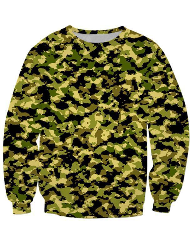 Virgin Teez Sublimation Sweatshirts Small Camouflage Unisex Sweat Shirt