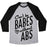 Virgin Teez  Baseball Tee Unisex Tri-Blend Baseball Tee / small / Athletic Gray / Black CAN'T BE BABES WITHOUT ABS UNISEX TRI-BLEND BASEBALL TEE