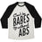 Virgin Teez  Baseball Tee Unisex Tri-Blend Baseball Tee / small / Oatmeal / Black CAN'T BE BABES WITHOUT ABS UNISEX TRI-BLEND BASEBALL TEE