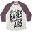Virgin Teez  Baseball Tee Unisex Tri-Blend Baseball Tee / small / Oatmeal / Maroon CAN'T BE BABES WITHOUT ABS UNISEX TRI-BLEND BASEBALL TEE