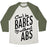 Virgin Teez  Baseball Tee Unisex Tri-Blend Baseball Tee / small / Oatmeal / Moss CAN'T BE BABES WITHOUT ABS UNISEX TRI-BLEND BASEBALL TEE