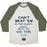 Virgin Teez  Baseball Tee Unisex Tri-Blend Baseball Tee / small / Oatmeal / Moss CAN'T BEAT 'EM ON THE ICE UNISEX TRI-BLEND BASEBALL TEE