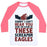 Virgin Teez  Baseball Tee Unisex Classic Baseball Tee / x-small / White/Neon Pink CAN'T HEAR YOU OVER THESE SCREAMIN' EAGLES UNISEX CLASSIC BASEBALL TEE