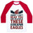 Virgin Teez  Baseball Tee Unisex Classic Baseball Tee / x-small / White/Red CAN'T HEAR YOU OVER THESE SCREAMIN' EAGLES UNISEX CLASSIC BASEBALL TEE