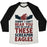 Virgin Teez  Baseball Tee Unisex Tri-Blend Baseball Tee / small / Oatmeal / Black CAN'T HEAR YOU OVER THESE SCREAMIN' EAGLES UNISEX TRI-BLEND BASEBALL TEE