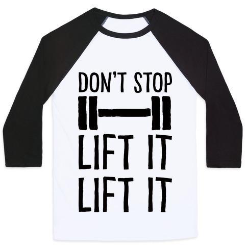Virgin Teez  Baseball Tee Unisex Classic Baseball Tee / x-small / White/Black CAN'T STOP LIFT IT LIFT IT UNISEX CLASSIC BASEBALL TEE