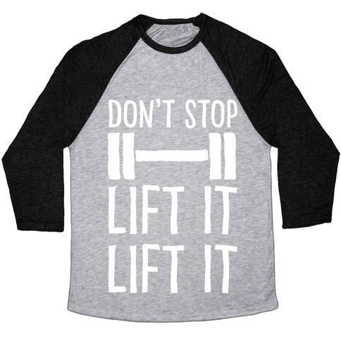 Virgin Teez  Baseball Tee Unisex Tri-Blend Baseball Tee / small / Athletic Gray / Black CAN'T STOP LIFT IT LIFT IT UNISEX TRI-BLEND BASEBALL TEE