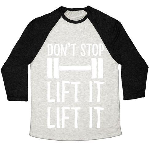 Virgin Teez  Baseball Tee Unisex Tri-Blend Baseball Tee / small / Oatmeal / Black CAN'T STOP LIFT IT LIFT IT UNISEX TRI-BLEND BASEBALL TEE