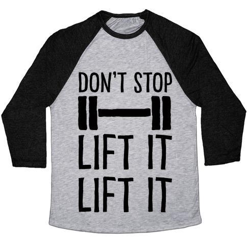 Virgin Teez  Baseball Tee Unisex Tri-Blend Baseball Tee / small / Athletic Gray / Black CAN'T STOP LIFT IT LIFT IT UNISEX TRI-BLEND BASEBALL TEE