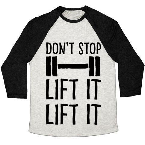Virgin Teez  Baseball Tee Unisex Tri-Blend Baseball Tee / small / Oatmeal / Black CAN'T STOP LIFT IT LIFT IT UNISEX TRI-BLEND BASEBALL TEE