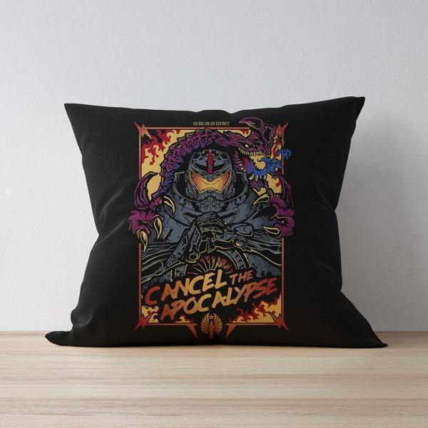 M Nidal Khan Cushion 16"x16" Cancel the Apocalypse Pillow/Cushion