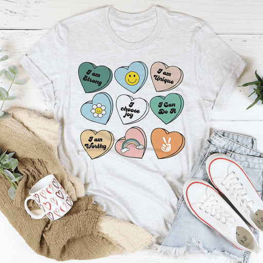 Candy Hearts Positivity Affirmations T-Shirt