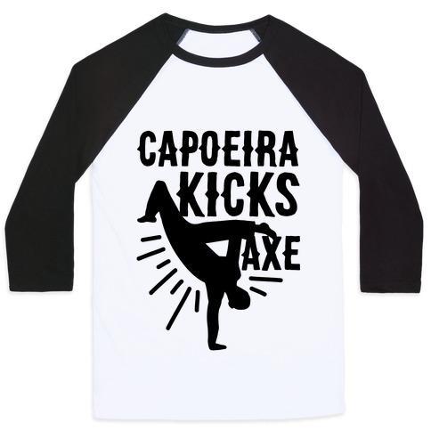 Virgin Teez  Baseball Tee Unisex Classic Baseball Tee / x-small / White/Black CAPOEIRA KICKS AXE UNISEX CLASSIC BASEBALL TEE