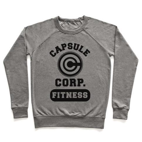 Virgin Teez  Pullover Crewneck Sweatshirt / x-small / Heathered Gray CAPSULE CORP. FITNESS CREWNECK SWEATSHIRT