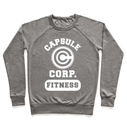 Virgin Teez  Pullover Crewneck Sweatshirt / x-small / Heathered Gray CAPSULE CORP. FITNESS CREWNECK SWEATSHIRT