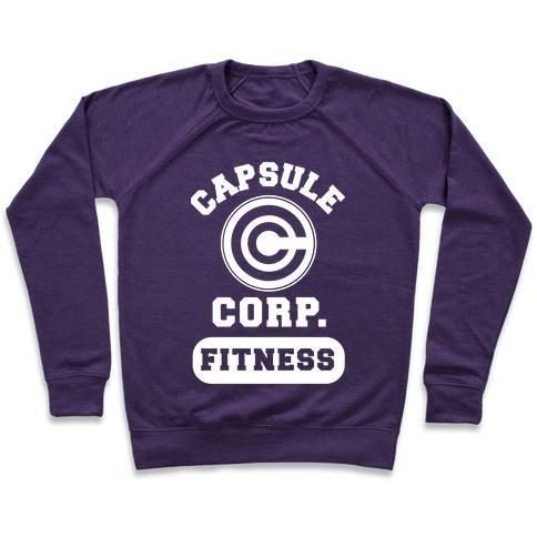 Virgin Teez  Pullover Crewneck Sweatshirt / x-small / Purple CAPSULE CORP. FITNESS CREWNECK SWEATSHIRT
