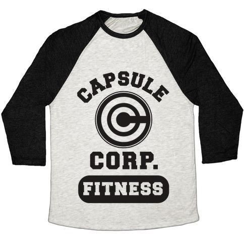 Virgin Teez  Baseball Tee Unisex Tri-Blend Baseball Tee / small / Oatmeal / Black CAPSULE CORP. FITNESS UNISEX TRI-BLEND BASEBALL TEE