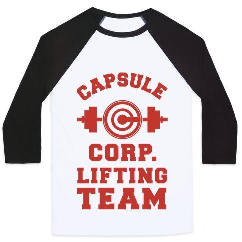 Virgin Teez  Baseball Tee Unisex Classic Baseball Tee / x-small / White/Black CAPSULE CORP. LIFTING TEAM UNISEX CLASSIC BASEBALL TEE