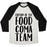 Virgin Teez  Baseball Tee Unisex Tri-Blend Baseball Tee / small / Oatmeal / Black CAPTAIN OF THE FOOD COMA TEAM UNISEX TRI-BLEND BASEBALL TEE