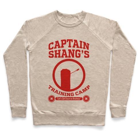 Virgin Teez  Pullover Crewneck Sweatshirt / x-small / Heathered Oatmeal CAPTAIN SHANG'S TRAINING CAMP CREWNECK SWEATSHIRT