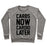 Virgin Teez  Pullover Crewneck Sweatshirt / x-small / Heathered Gray CARBS NOW CARDIO LATER CREWNECK SWEATSHIRT
