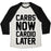 Virgin Teez  Baseball Tee Unisex Tri-Blend Baseball Tee / small / Oatmeal / Black CARBS NOW CARDIO LATER UNISEX TRI-BLEND BASEBALL TEE