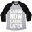 Virgin Teez  Baseball Tee Unisex Tri-Blend Baseball Tee / small / Athletic Gray / Black CARBS NOW CARDIO LATER WHITE PRINT UNISEX TRI-BLEND BASEBALL TEE