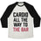 Virgin Teez  Baseball Tee Unisex Tri-Blend Baseball Tee / small / Oatmeal / Black CARDIO ALL THE WAY TO THE BAR UNISEX TRI-BLEND BASEBALL TEE