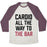 Virgin Teez  Baseball Tee Unisex Tri-Blend Baseball Tee / small / Oatmeal / Maroon CARDIO ALL THE WAY TO THE BAR UNISEX TRI-BLEND BASEBALL TEE