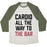 Virgin Teez  Baseball Tee Unisex Tri-Blend Baseball Tee / small / Oatmeal / Moss CARDIO ALL THE WAY TO THE BAR UNISEX TRI-BLEND BASEBALL TEE