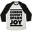 Virgin Teez  Baseball Tee Unisex Tri-Blend Baseball Tee / small / Oatmeal / Black CARDIO DOESN'T SPARK JOY UNISEX TRI-BLEND BASEBALL TEE
