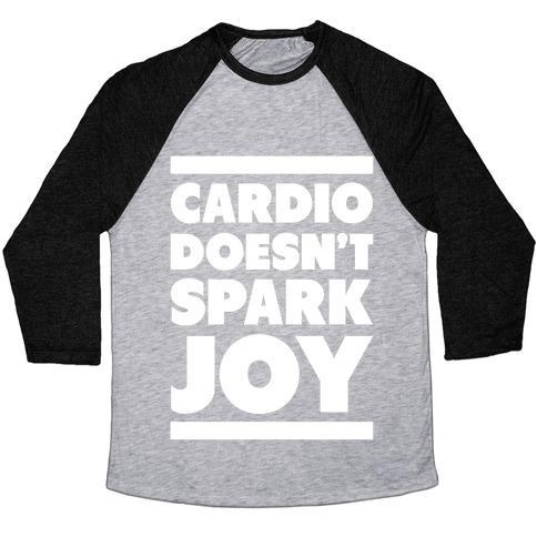 Virgin Teez  Baseball Tee Unisex Tri-Blend Baseball Tee / small / Athletic Gray / Black CARDIO DOESN'T SPARK JOY UNISEX TRI-BLEND BASEBALL TEE