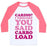 Virgin Teez  Baseball Tee Unisex Classic Baseball Tee / x-small / White/Neon Pink CARDIO I THOUGHT YOU SAID CARBO LOAD UNISEX CLASSIC BASEBALL TEE