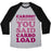Virgin Teez  Baseball Tee Unisex Tri-Blend Baseball Tee / small / Athletic Gray / Black CARDIO I THOUGHT YOU SAID CARBO LOAD UNISEX TRI-BLEND BASEBALL TEE