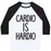 Virgin Teez  Baseball Tee Unisex Classic Baseball Tee / x-small / White/Black CARDIO IS HARDIO UNISEX CLASSIC BASEBALL TEE