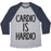 Virgin Teez  Baseball Tee Unisex Tri-Blend Baseball Tee / small / Athletic Gray / Navy CARDIO IS HARDIO UNISEX TRI-BLEND BASEBALL TEE