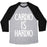 Virgin Teez  Baseball Tee Unisex Tri-Blend Baseball Tee / small / Athletic Gray / Black CARDIO IS HARDIO UNISEX TRI-BLEND BASEBALL TEE