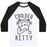Virgin Teez  Baseball Tee Unisex Classic Baseball Tee / x-small / White/Black CARDIO KITTY UNISEX CLASSIC BASEBALL TEE