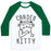 Virgin Teez  Baseball Tee Unisex Classic Baseball Tee / x-small / White/Dark Green CARDIO KITTY UNISEX CLASSIC BASEBALL TEE