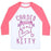 Virgin Teez  Baseball Tee Unisex Classic Baseball Tee / x-small / White/Neon Pink CARDIO KITTY UNISEX CLASSIC BASEBALL TEE