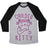Virgin Teez  Baseball Tee Unisex Tri-Blend Baseball Tee / small / Athletic Gray / Black CARDIO KITTY UNISEX TRI-BLEND BASEBALL TEE