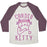 Virgin Teez  Baseball Tee Unisex Tri-Blend Baseball Tee / small / Oatmeal / Maroon CARDIO KITTY UNISEX TRI-BLEND BASEBALL TEE