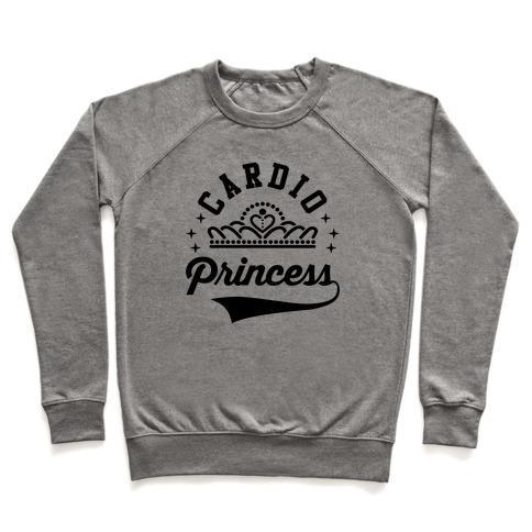 Virgin Teez  Pullover Crewneck Sweatshirt / x-small / Heathered Gray CARDIO PRINCESS CREWNECK SWEATSHIRT