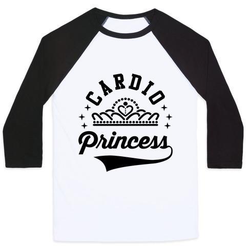 Virgin Teez  Baseball Tee Unisex Classic Baseball Tee / x-small / White/Black CARDIO PRINCESS UNISEX CLASSIC BASEBALL TEE