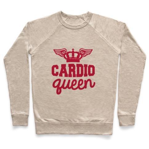 Virgin Teez  Pullover Crewneck Sweatshirt / x-small / Heathered Oatmeal CARDIO QUEEN CREWNECK SWEATSHIRT
